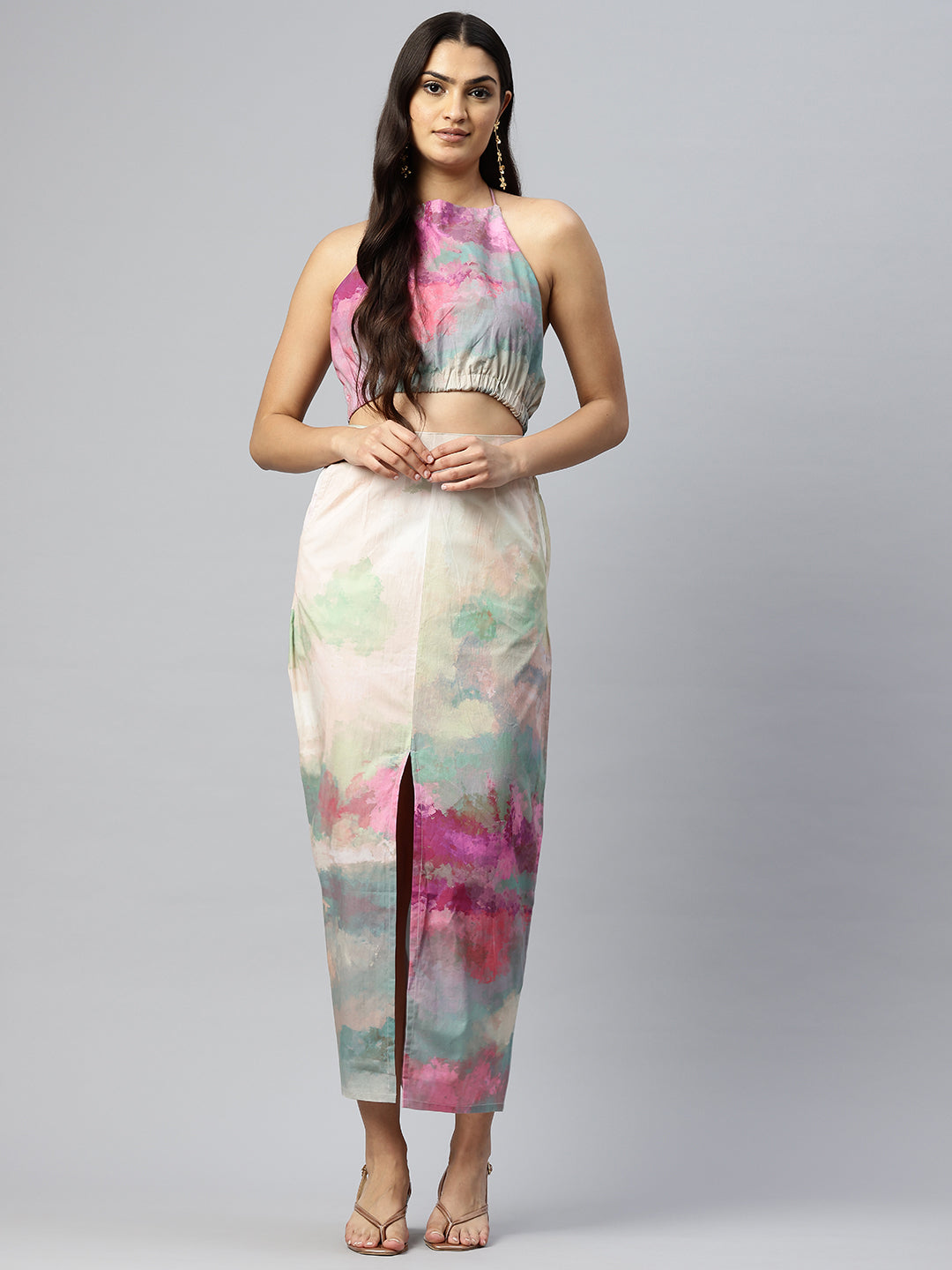 Kassia Peach Print Co-ord Set