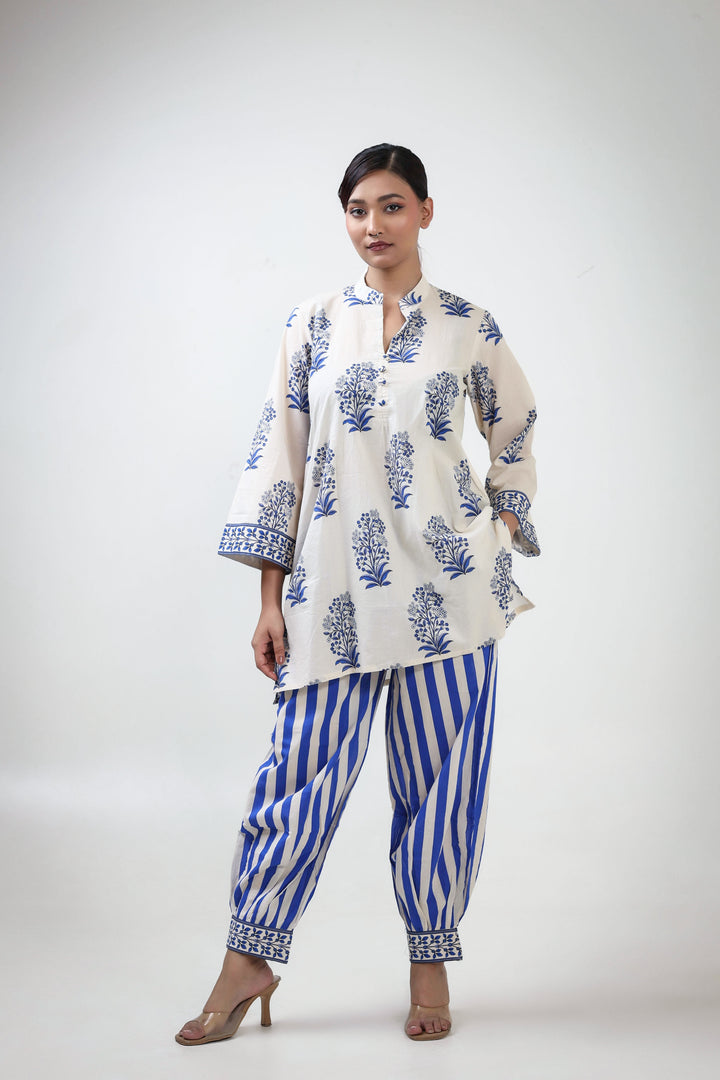 Indigo blue buta coordset