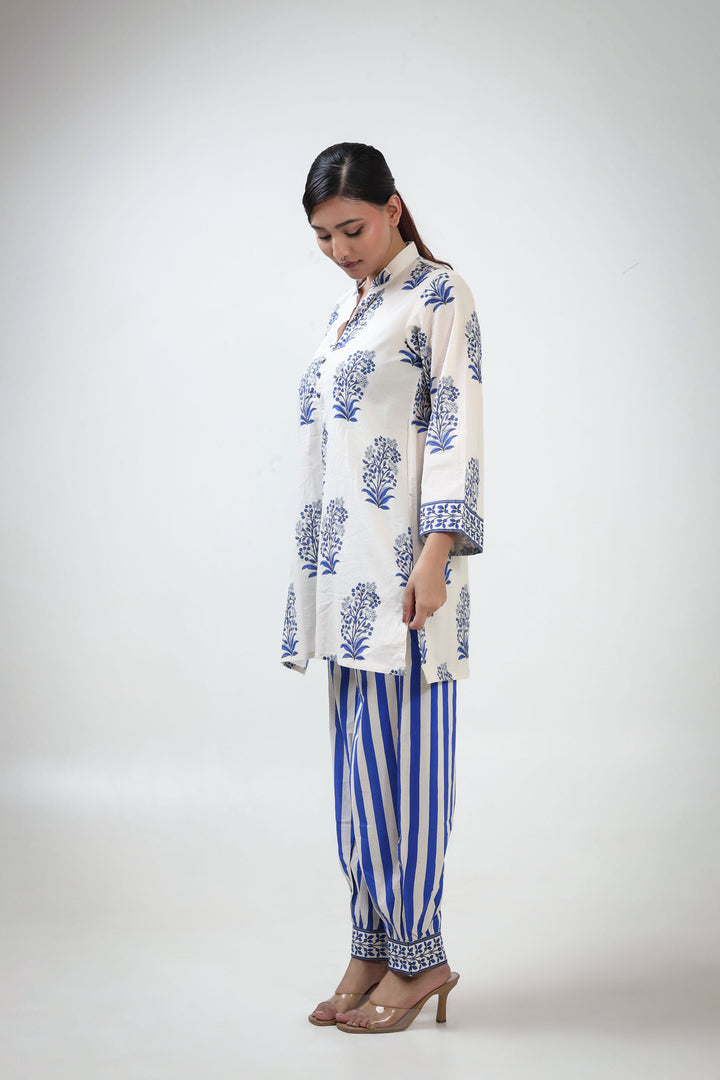 Indigo blue buta coordset