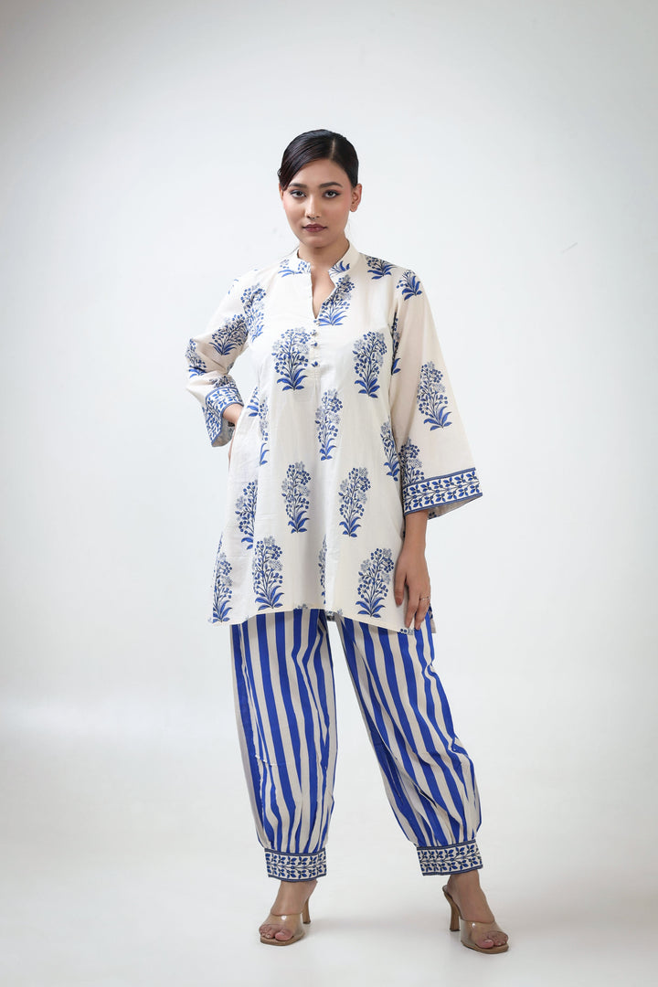 Indigo blue buta coordset