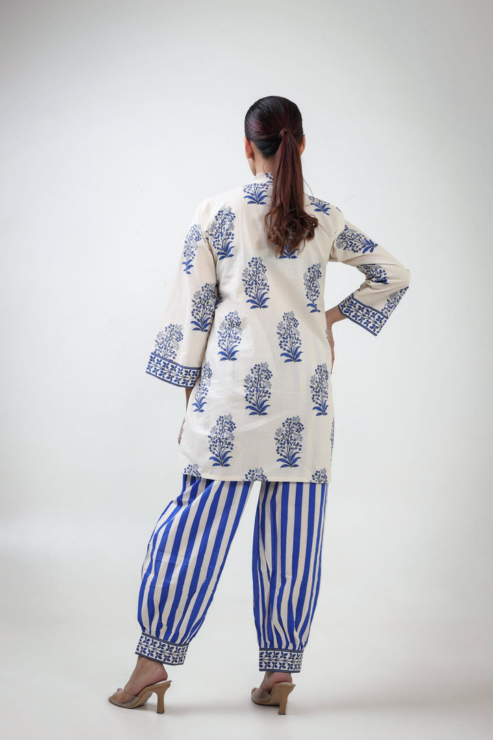 Indigo blue buta coordset