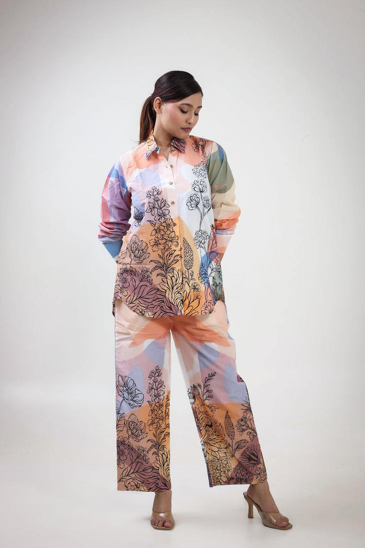 Mystic garden printed coordset