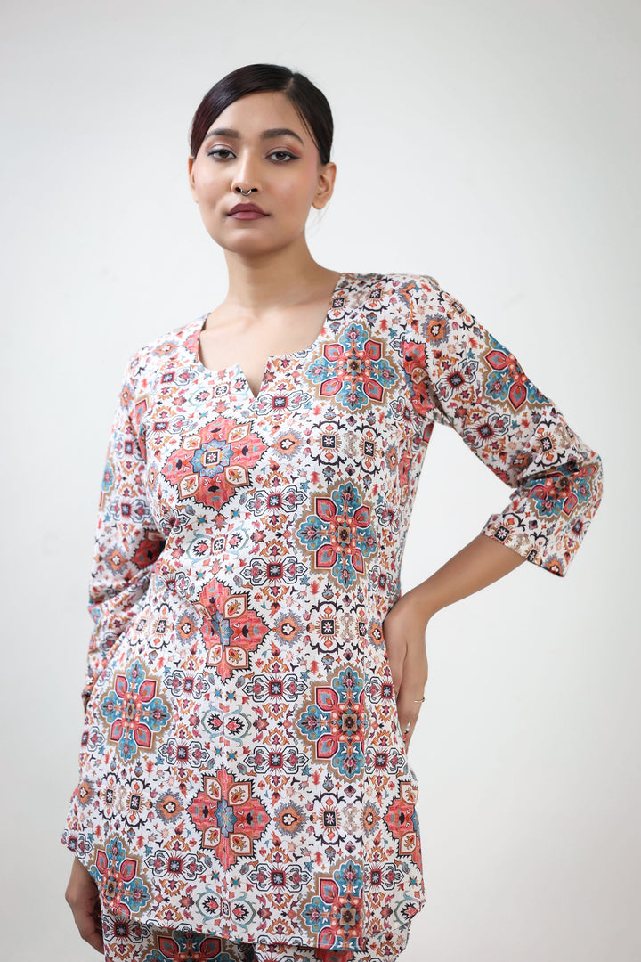 Geometric kilim print coordset