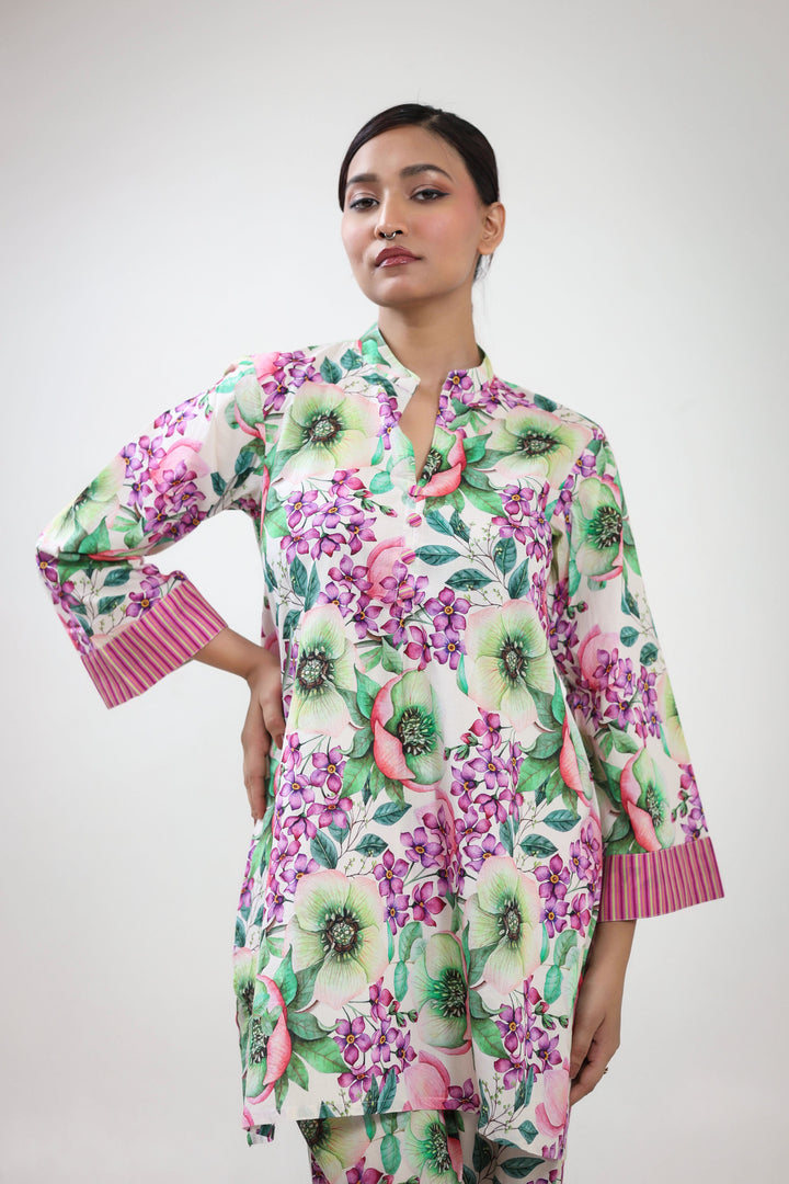 Hibiscus printed coordset