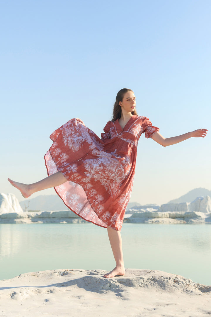 Delicate darling tier Midi dress