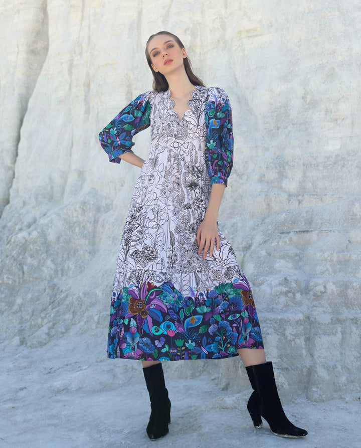 Snow white scalloped Maxi dress
