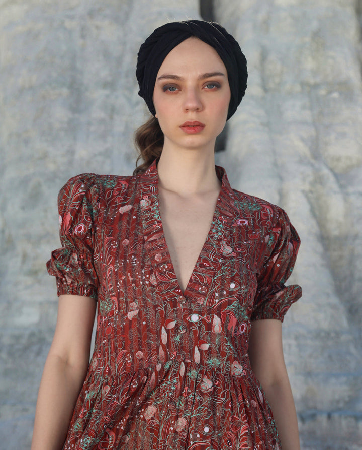 Mocha eye midi dress