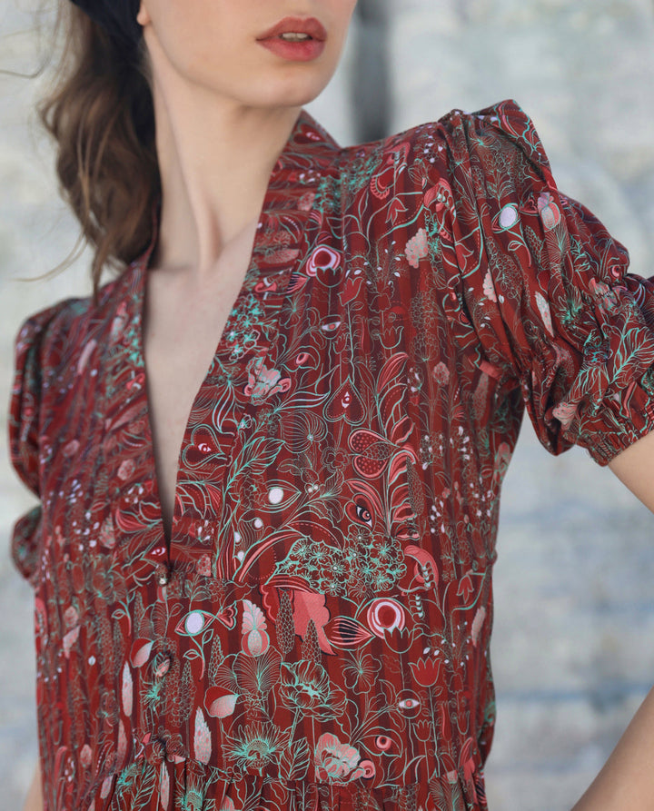 Mocha eye midi dress