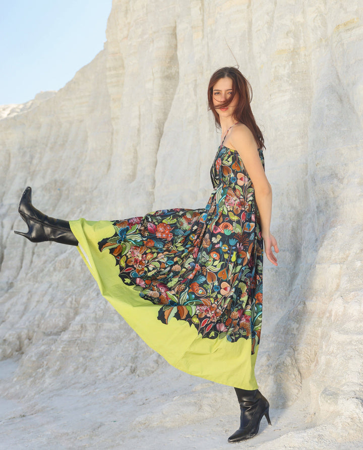 Leopard jungle maxi dress