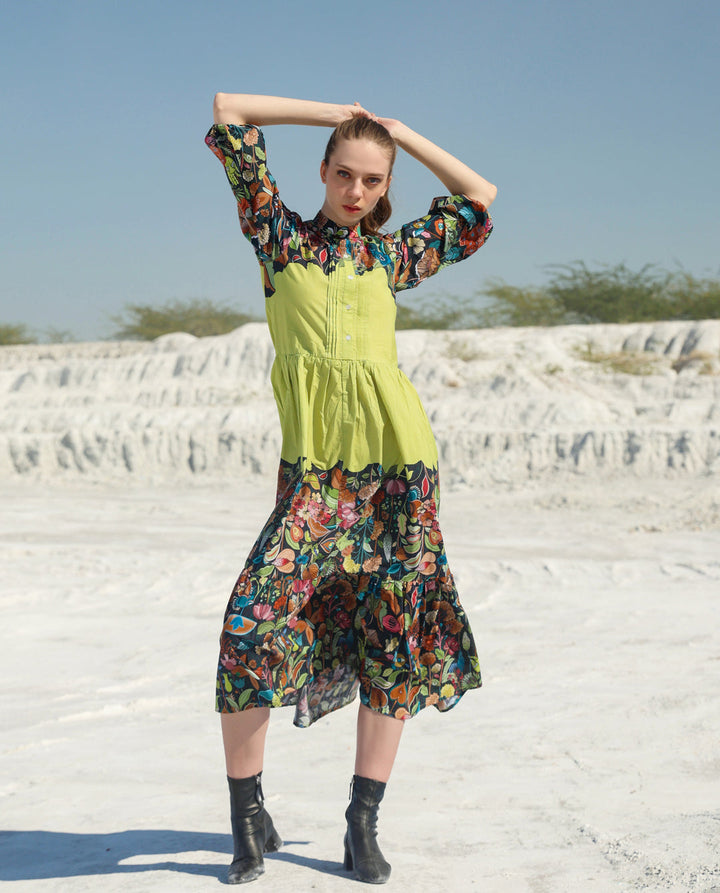 Leapord jungle midi dress