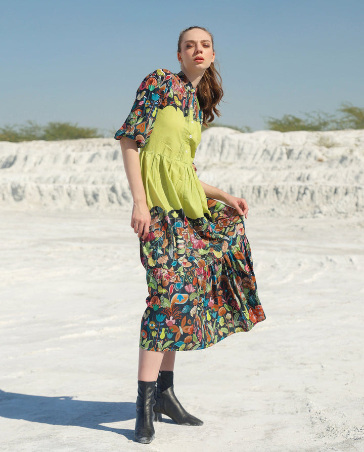 Leapord jungle midi dress