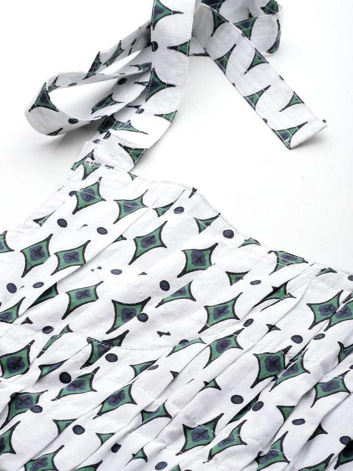 Green Color Floral Printed Pure Cotton Sleeveless Co-Ords