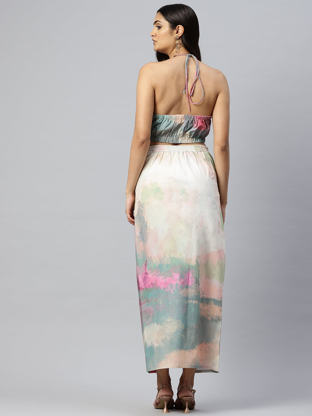 Kassia Peach Print Co-ord Set