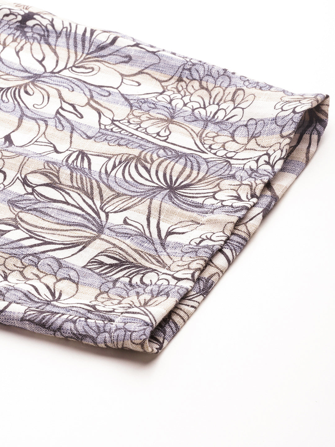 Beige Color Floral Printed Cotton Blend Long Sleeves Co-Ords