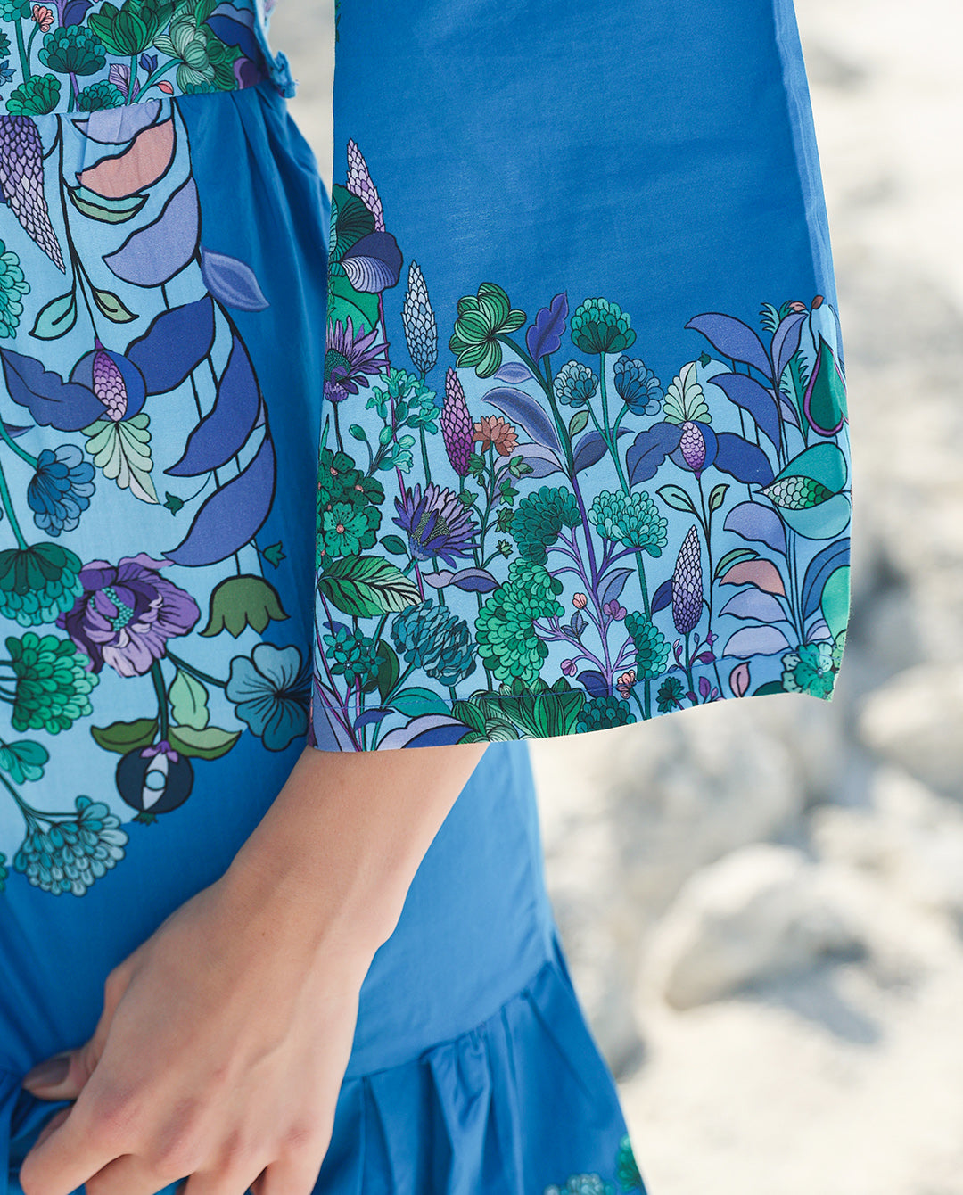 Azure Bloom Midi dress